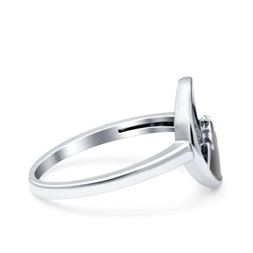 Mountains Oxidized Band Solid 925 Sterling Silver Thumb Ring (11.8mm)